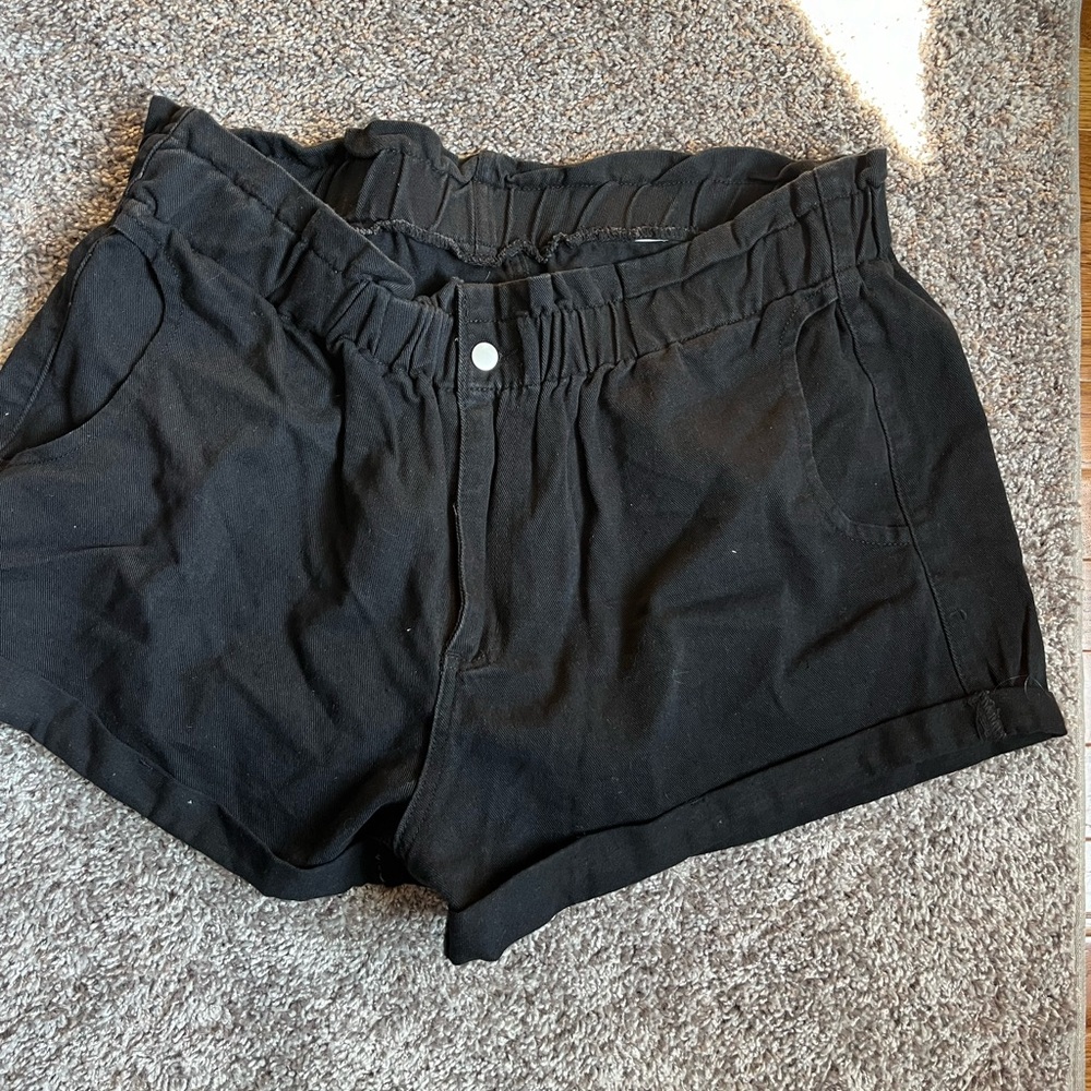 Black jean shorts